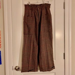 Wool brown plaid tweed pants. Warm and stylish!